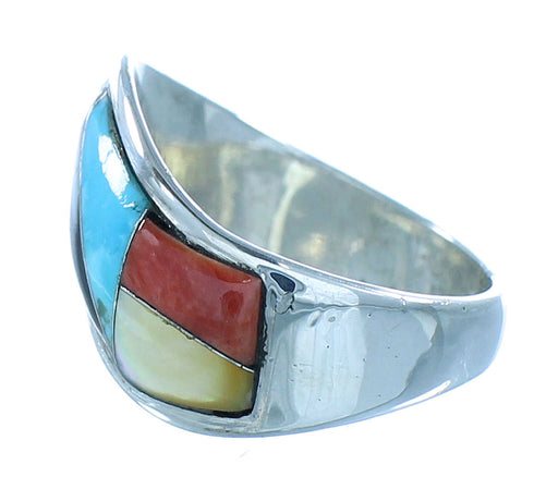 Multicolor Sterling Silver Southwest Jewelry Ring Size 8-1/4 RX103522